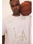 Fit NBA Los Angeles Lakers Oversize Geniş Kalıp Bisiklet Yaka Kısa Kollu Pike Tişört D8551AX25SP 11