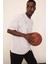 Fit NBA Los Angeles Lakers Oversize Geniş Kalıp Bisiklet Yaka Kısa Kollu Pike Tişört D8551AX25SP 13