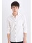 %100 Pamuk Regular Fit Basic Düz Uzun Kollu Beyaz Gömlek D7079AX25SP 6