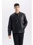 Su İtici Slim Fit Dar Kesim Dik Yaka Fermuarlı Suni Der Ceket Mont D8525AX25SP 11