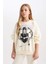 Kız Çocuk Wednesday Oversize Geniş Kalıp Bisiklet Yaka Sweatshirt D6064A824WN 7