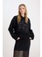 Coool Oversize Geniş Kalıp Yıldızlı Kalın Siyah Sweatshirt D8024AX24WN 10