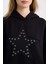 Coool Oversize Geniş Kalıp Yıldızlı Kalın Siyah Sweatshirt D8024AX24WN 11