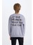 Erkek Çocuk Oversize Geniş Kalıp Bisiklet Yaka Sırt Baskılı Sweatshirt D7076A824WN 12