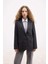 Oversize Geniş Kalıp Ceket Yaka Düğmeli Çizgili Blazer Ceket D6879Ax24Au 12