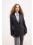 Oversize Geniş Kalıp Ceket Yaka Düğmeli Çizgili Blazer Ceket D6879Ax24Au 13