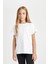 Kız Çocuk Bisiklet Yaka Basic Düz Kısa Kollu Tişört D8506A8NS 7