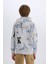 Erkek Çocuk Oversize Geniş Kalıp Kapüşonlu Desenli Sweatshirt D7118A824WN 12