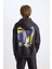 Erkek Çocuk Oversize Geniş Kalıp Sırt Baskılı Kapüşonlu Sweatshirt D7115A824WN 11