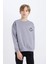 Erkek Çocuk Oversize Geniş Kalıp Bisiklet Yaka Sırt Baskılı Sweatshirt D7076A824WN 9