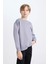 Erkek Çocuk Oversize Geniş Kalıp Bisiklet Yaka Sırt Baskılı Sweatshirt D7076A824WN 10