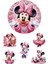 Yenilebilir Yuvarlak Pasta ve Figür Resim Baskısı Şekerli Kağıt Mini Mouse Temalı 12 1