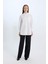 Relax Fit Poplin Basic Düz Beyaz Uzun Kollu Gömlek Tunik D7342AX25SP 8