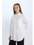 Relax Fit Poplin Basic Düz Beyaz Uzun Kollu Gömlek Tunik D7342AX25SP 9