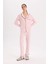 Pijama Takımı Çizgili Uzun Kollu Üst Beli Lastikli Uzun Alt-Fall in Love D6845AX24AU 7