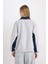 Yale University Oversize Geniş Kalıp Polo Yaka Baskılı Kalın Sweatshirt D7001AX24WN 12