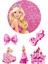 Yenilebilir Yuvarlak Pasta ve Figür Resim Baskısı Şekerli Kağıt Barbie Temalı 02 1