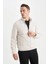 Su Geçirmez Rüzgar Geçirmez Slim Fit Dar Kesim Astarlı Fermuarlı Cepli Mont D7532AX25SP 17