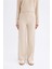 Regular Beli Lastikli Basic Düz Fit Fitilli Kaşkorse Geniş Paça Pantolon D7437AX24WN 14
