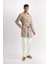 Slim Fit Dar Kesim Astarlı Düğmeli Cepli Kemerli Mevsimlik Baharlık Trençkot D5528AX25SP 18
