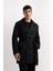 Slim Fit Dar Kesim Astarlı Düğmeli Cepli Kemerli Mevsimlik Baharlık Trençkot D5528AX25SP 11