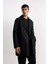 Slim Fit Dar Kesim Astarlı Düğmeli Cepli Kemerli Mevsimlik Baharlık Trençkot D5528AX25SP 13