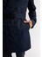 Slim Fit Dar Kesim Astarlı Düğmeli Cepli Kemerli Mevsimlik Baharlık Trençkot D5528AX25SP 18