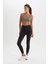Fit Toparlayıcı Yüksek Bel İçi Yumuşak Tüylü Beli Saran Basic Düz Sporcu Tayt W8206AZ25SP 8