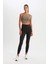Fit Toparlayıcı Yüksek Bel İçi Yumuşak Tüylü Beli Saran Basic Düz Sporcu Tayt W8206AZ25SP 9