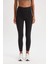 Fit Toparlayıcı Yüksek Bel İçi Yumuşak Tüylü Beli Saran Basic Düz Sporcu Tayt W8206AZ25SP 10