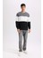 Regular Fit Bisiklet Yaka Jakarlı Sweatshirt D5393AX24AU 8