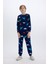 Erkek Çocuk Polar Pijama Takımı Dinozor Desenli Uzun Kollu Üst Uzun Alt D8784A8NS 6