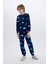 Erkek Çocuk Polar Pijama Takımı Dinozor Desenli Uzun Kollu Üst Uzun Alt D8784A8NS 7