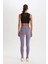Fit Yüksek Bel Beli Saran Esnek Basic Düz Sporcu Tayt B4147AX25SP 17