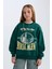 Kız Çocuk Oversize Geniş Kalıp Bisiklet Yaka Baskılı Sweatshirt D7045A824WN 9