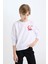 Erkek Çocuk Beyaz Bisiklet Yaka Atatürk Baskılı Nakışlı Sweatshirt D8200A824WN 17