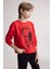 Erkek Çocuk 29 Ekim Cumhuriyet Bayramı Kırmızı Bisiklet Yaka Atatürk Baskılı Sweatshirt D8202A824WN 11