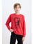 Erkek Çocuk 29 Ekim Cumhuriyet Bayramı Kırmızı Bisiklet Yaka Atatürk Baskılı Sweatshirt D8202A824WN 13