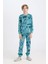 Erkek Çocuk Pijama Takımı Desenli Uzun Kollu Üst Beli Lastikli Uzun Alt D6322A824WN 7