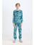 Erkek Çocuk Pijama Takımı Desenli Uzun Kollu Üst Beli Lastikli Uzun Alt D6322A824WN 8