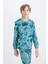 Erkek Çocuk Pijama Takımı Desenli Uzun Kollu Üst Beli Lastikli Uzun Alt D6322A824WN 9