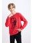 Erkek Çocuk Kırmızı Bisiklet Yaka Atatürk Baskılı Sweatshirt D8202A824WN 15