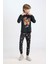 Erkek Çocuk Pijama Takımı Baskılı Uzun Kollu Üst Beli Lastikli Desenli Uzun Alt D5214A824WN 6