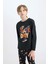 Erkek Çocuk Pijama Takımı Baskılı Uzun Kollu Üst Beli Lastikli Desenli Uzun Alt D5214A824WN 8