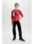Erkek Çocuk Bisiklet Yaka Atatürk Baskılı Kırmızı Sweatshirt 13