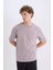 %100 Pamuk Boxy Fit Bisiklet Yaka Basic Düz Kısa Kollu Tişört D6070AX25SP 12