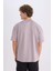 %100 Pamuk Boxy Fit Bisiklet Yaka Basic Düz Kısa Kollu Tişört D6070AX25SP 15