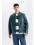 Su İtici Slim Fit Dar Kesim Dik Yaka Fermuarlı Suni Der Ceket Mont D8525AX25SP 13