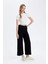 Kısa Geniş Paça Yüksek Bel Crop Jean Pantolon D8356AX24AU 10