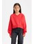 Kız Çocuk Cropped Fit V Yaka Basic Düz Sweatshirt D7047A824WN 8